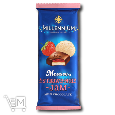 Сравнить цены на Шоколад молочний «Millennium» «Mousse» з полуничною начинкою 135г