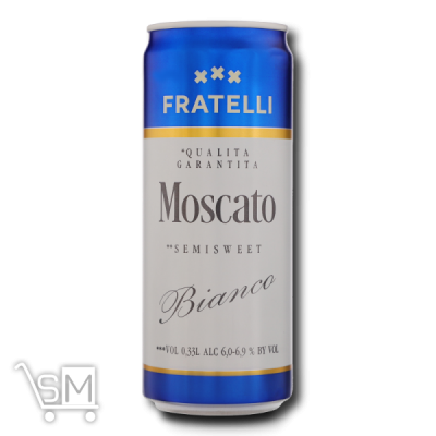 Сравнить цены на Вино белое игристое «Fratelli» «Moscato» полусладкое 9.5-13% 0.33л
