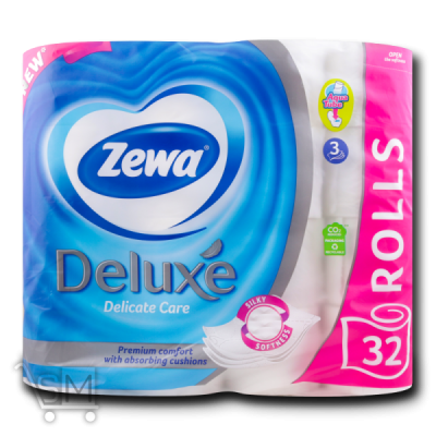 Сравнить цены на Туалетний папір «Zewa «Deluxe Delicate Care» тришаровий 32шт