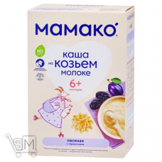 Каша на козячому молоці Мамако вівсяна з чорносливом для дітей з 6 місяців 200г