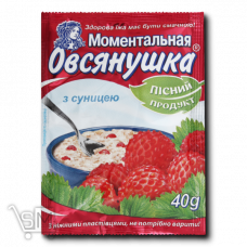Каша вівсяна з суницею та цукром Овсянушка 40г