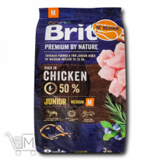 Корм сухий Brit Premium Junior M зі смаком курки для цуценят та молодих собак середніх порід 3кг Корм сухий Brit Premium Junior M зі смаком курки для цуценят та молодих собак середніх порід 3кг