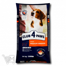 Корм сухий Club 4 Paws Premium для дорослих собак середніх порід 14кг