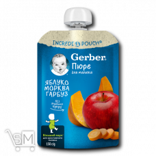 Пюре Gerber яблуко-морква-гарбуз 150г Пюре Gerber яблуко-морква-гарбуз 150г