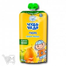 Пюре Чудо-Чадо Груша-яблуко без цукру для дітей з 5-х місяців 180г Пюре Чудо-Чадо Груша-яблуко без цукру для дітей з 5-х місяців 180г