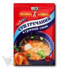 Суп Эко Большая Ложка гречневый куриный вкус 30г Суп Эко Большая Ложка гречневый куриный вкус 30г