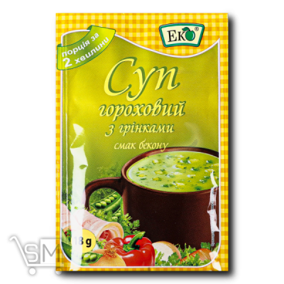 Сравнить цены на Суп Эко гороховый с гренками и беконом 18г