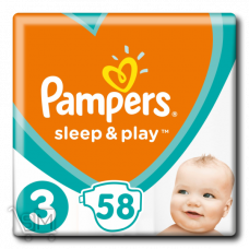 Підгузки «Pampers Sleep & Play» з рoмашкoю (3) Midi 58 шт.