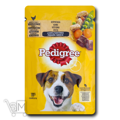 Сравнить цены на Корм «Pedigree» с курицей и овощами в соусе для собак 100г