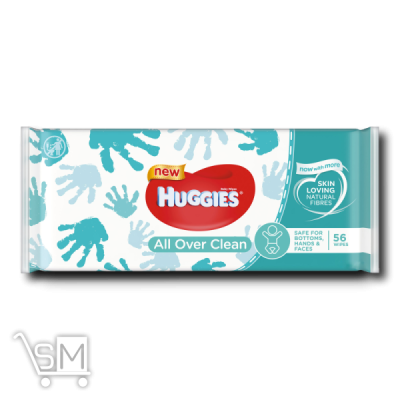Сравнить цены на Серветки вологі Huggies  All Over Clean 56шт