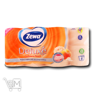 Сравнить цены на Туалетний папір Zewa Deluxe Персик трьохшаровий 8шт