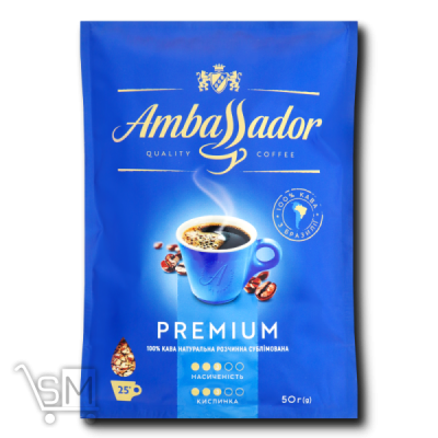 Сравнить цены на Кава Ambassador Premium розчинна 50г