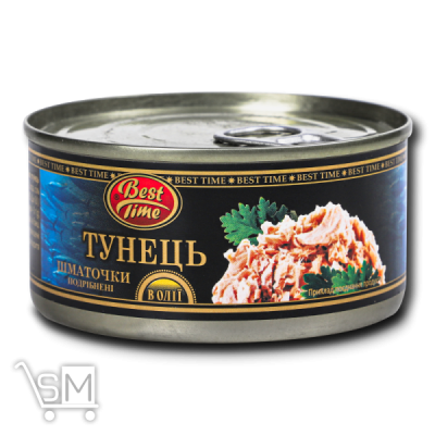 Сравнить цены на Тунец Best Time кусочки измельченные в масле 185г