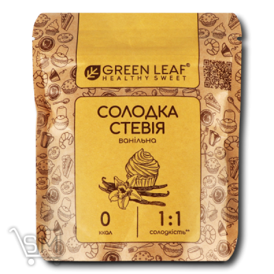 Сравнить цены на Замінник цукру Green Leaf Солодка стевія ванільна 100г