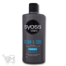 Шампунь Syoss Men Clean&Cool с Ментолом для нормальных и жирных волос 440мл