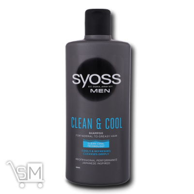 Сравнить цены на Шампунь Syoss Men Clean&Cool с Ментолом для нормальных и жирных волос 440мл