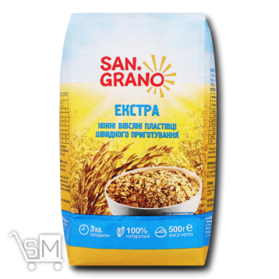 Сравнить цены на Хлопья овсяные San Grano 500г