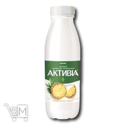 Сравнить цены на Бифидойогурт питьевой «Активиа» «ананас» 1.5% 290г