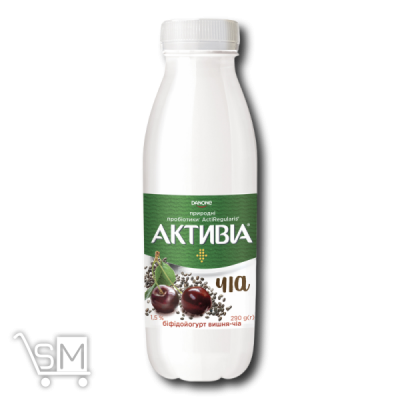 Сравнить цены на Бифидойогурт «Активиа» «Вишня-чиа» 1,5% 290г