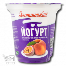 Йогурт «Яготинский» со вкусом персик-сок маракуйи 2,1% 280г