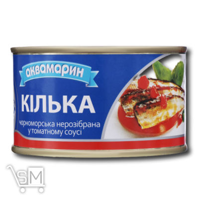 Сравнить цены на Кілька «Аквамарин» черноморська нерозібрана в томатному соусі 240г