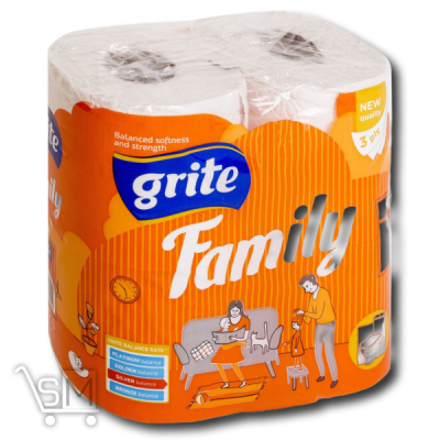 Сравнить цены на Бумага туалетная «Grite» «Family» трехслойная 4шт