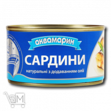 Сардина «Аквамарин» натуральна з додаванням олії 230г