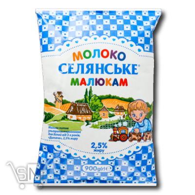 Сравнить цены на Молоко «Селянське» «Малышам» ультрапастеризованное 2,5% 900г