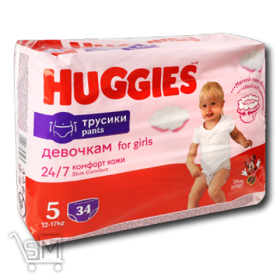 Сравнить цены на Підгузки-Трусики «Huggies» для дівчаток 5 12-17кг 34шт