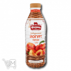 Йогурт «Ферма» со вкусом персика 1,5% 820г