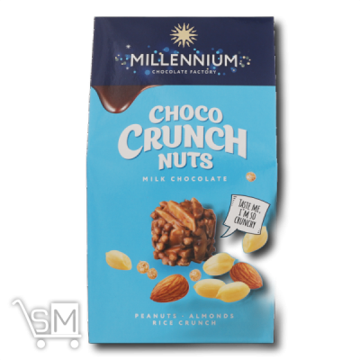 Сравнить цены на Цукерки «Millennium» «Choco Crunch Nuts» арахіс, мигдаль, рисові кульки, молочний шоколад 100г