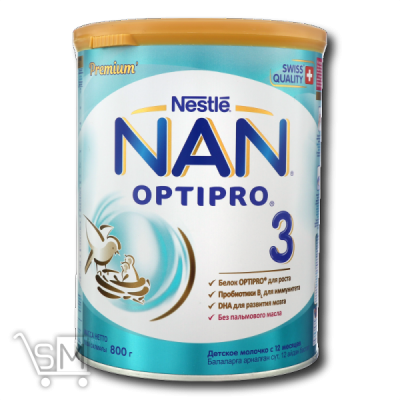 Сравнить цены на Сухая молочная смесь «Nestle» «Nan 3 Optipro»  от 12 месяцев 800г