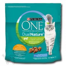 Корм сухой «Purina ONE» «DualNature» со спирулиной и курицей для взрослых котов 1,4кг
