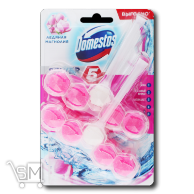 Сравнить цены на Блок «Domestos» «Power 5» «Ледяная Магнолия» для очистки унитаза 2шт