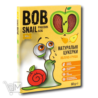 Сравнить цены на Цукерки «Bob Snail» натуральні яблучно-грушеві 60г