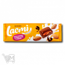 Шоколад молочный «Roshen» «Lacmi» с цельным миндалем, миндальной начинкой и карамелью 300г