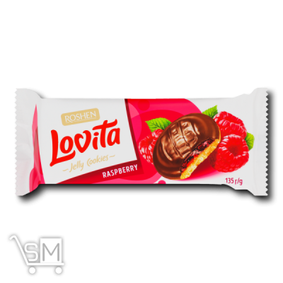 Сравнить цены на Печиво «Roshen» «Lovita Jelly Cookies» малина 135г