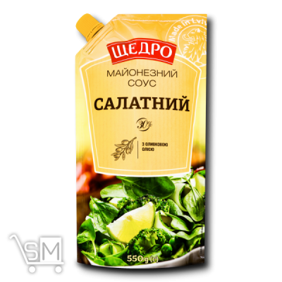 Сравнить цены на Соус майонезний «Щедро» «Салатний» 30% 550г
