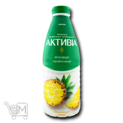 Сравнить цены на Бифидойогурт «Активиа» со вкусом ананаса 1,5% 800г