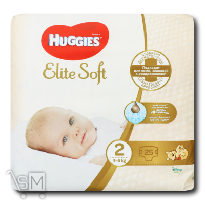 Сравнить цены на Подгузники «Huggies» «Elite Soft 2» 4-6кг 25шт