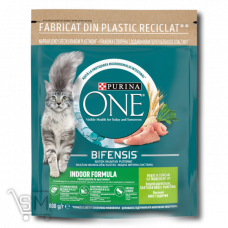 Корм «Purina ONE» «Indoor» індичка та цільні злаки для дорослих котів 800г