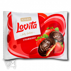 Печиво «Roshen» «Lovita» здобне з желейною начинкою «Strawberry» 420г