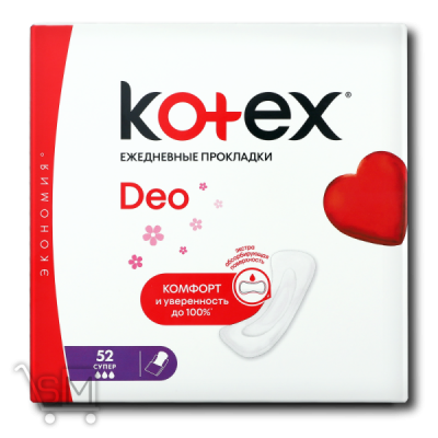 Сравнить цены на Прокладки ежедневные «Kotex» «Super Deo» 52шт