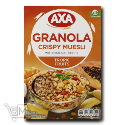 Сравнить цены на Мюслі медові «Axa» «Granola» з тропічними фруктами 270г
