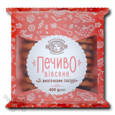 Печенье овсяное «Богуславна»  с кусочками глазури 400г