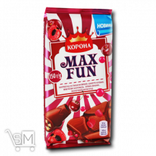 Шоколад молочный «Корона» «Max Fun» мармелад шипучие шарики взрывная карамель пряная вишня 150г
