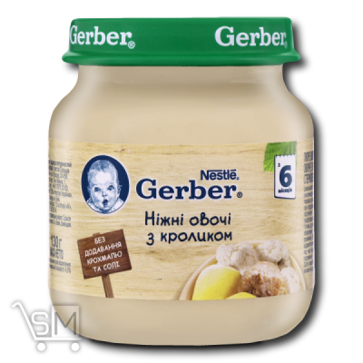 Сравнить цены на Пюре «Gerber» «Ніжні овочі з кроликом» від 6 місяців 130г
