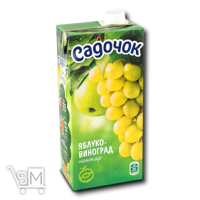 Сравнить цены на Нектар «Садочок» яблуко-виноград 0,95л