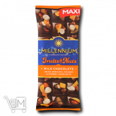 Шоколад молочный «Millennium» «Fruits&Nuts» миндаль, лесной орех, курага, изюм 140г