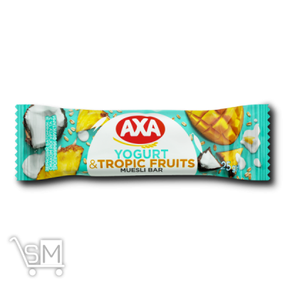 Сравнить цены на Батончик «AXA» злаковий зі смаком йогурту та з тропічними фруктами 25г